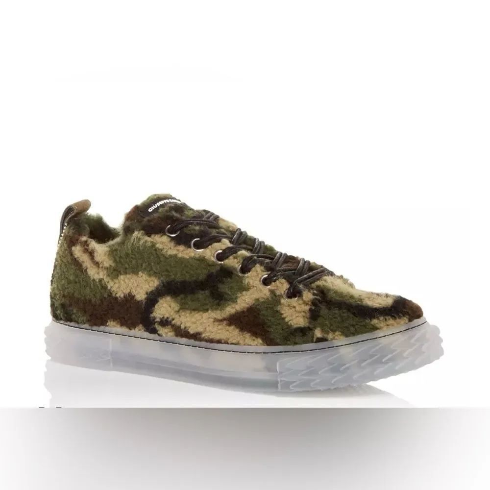 Giuseppe Zanotti Men's Blabber Camo Faux Fur Low Top Sneakers 44/11